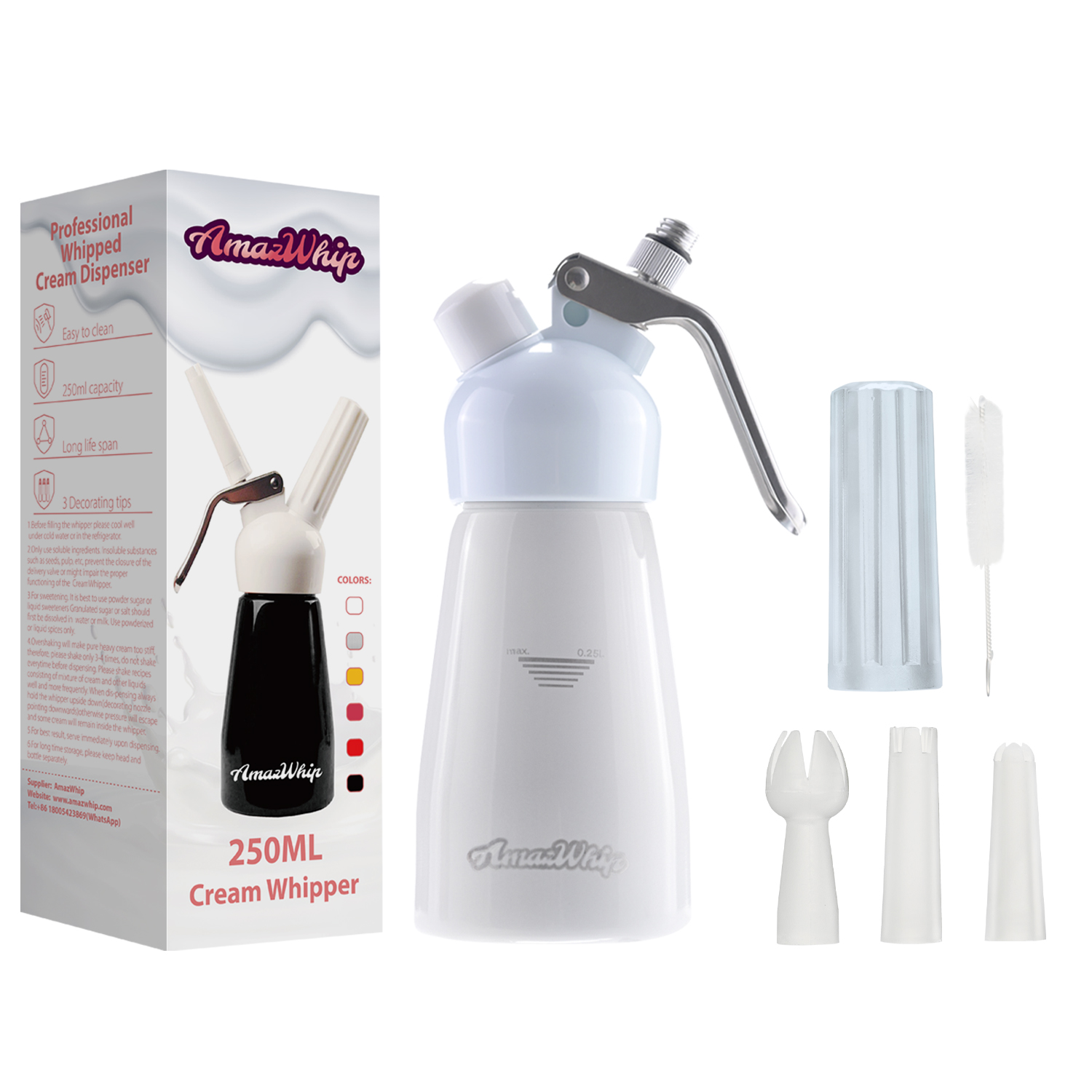 Cream Dispenser 250ml white